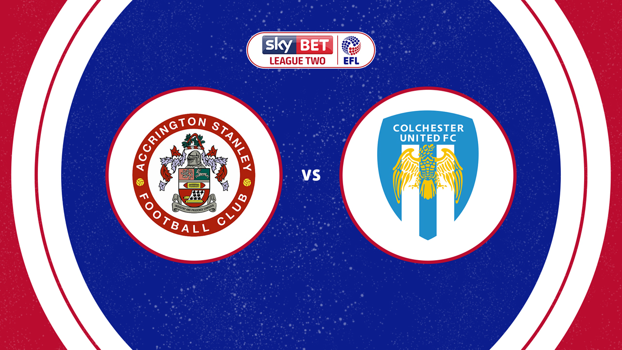 Accrington Stanley vs Colchester United poster