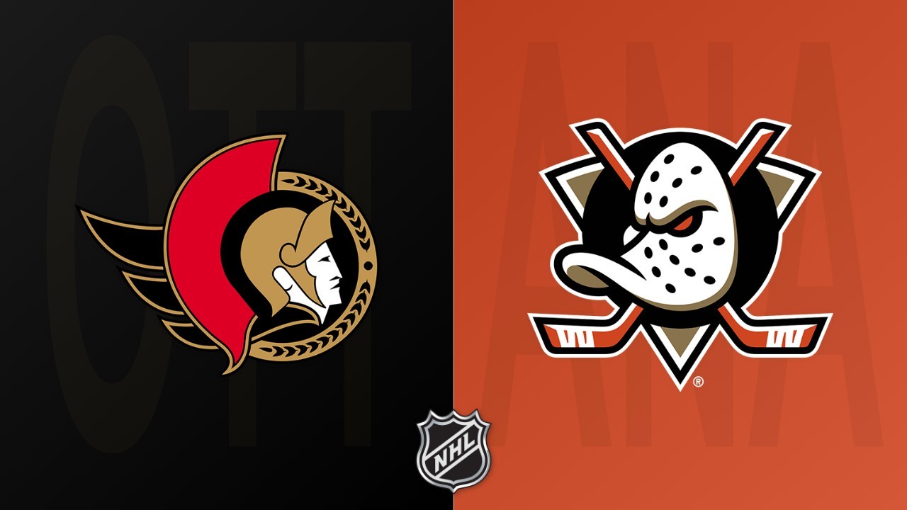 Anaheim Ducks vs Ottawa Senators poster Anaheim Ducks vs Ottawa Senators poster