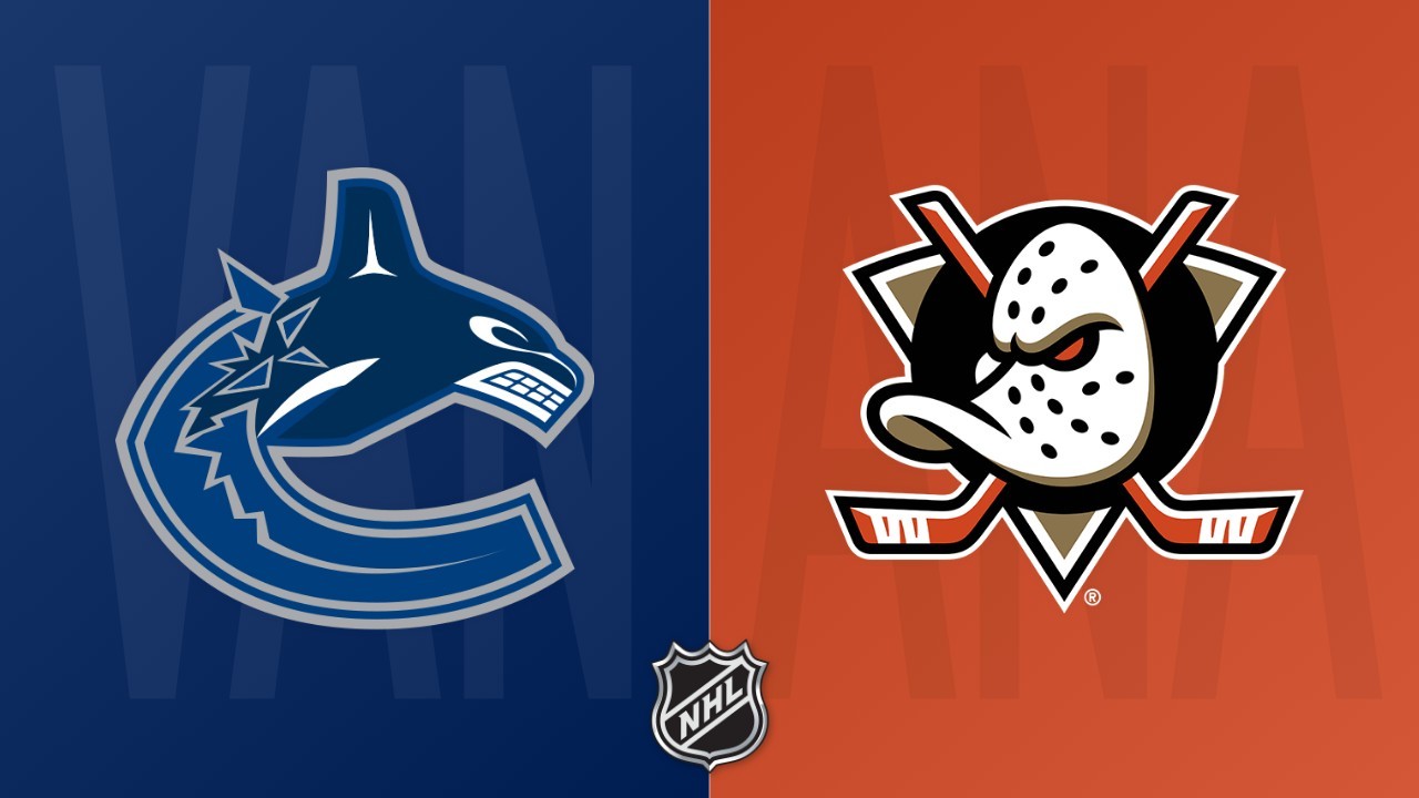 Anaheim Ducks vs Vancouver Canucks poster Anaheim Ducks vs Vancouver Canucks poster
