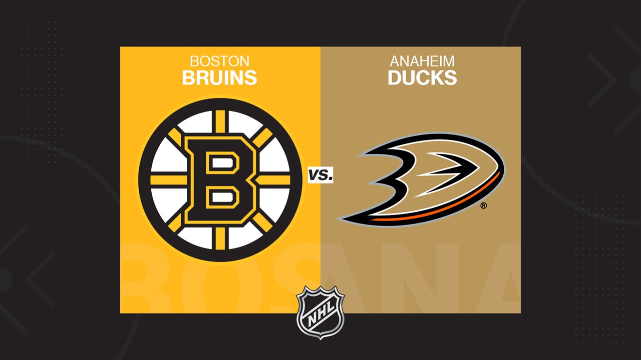 Boston Bruins vs Anaheim Ducks poster