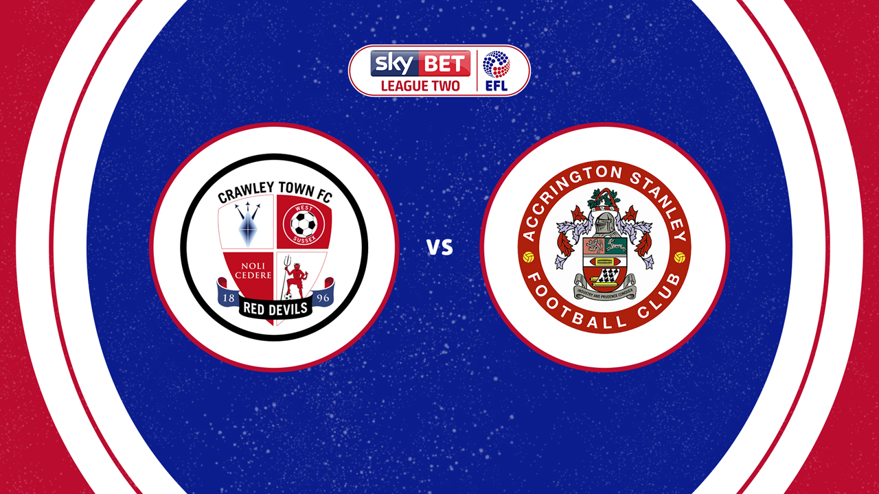Crawley Town vs Accrington Stanley poster Crawley Town vs Accrington Stanley poster