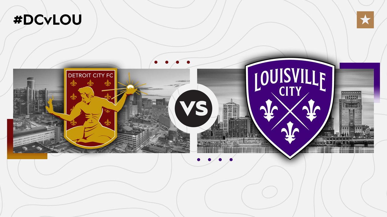 Detroit City FC vs Louisville City poster Detroit City FC vs Louisville City poster