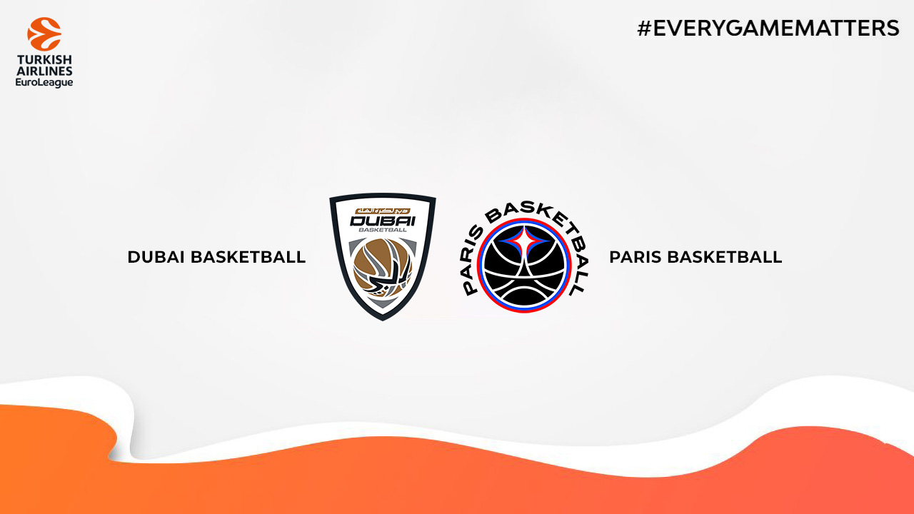 Dubai Basketball vs Paris Basketball poster Dubai Basketball vs Paris Basketball poster