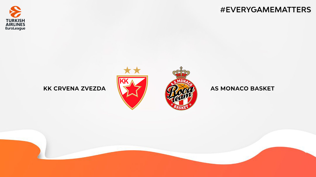 KK Crvena zvezda vs AS Monaco Basket poster KK Crvena zvezda vs AS Monaco Basket poster