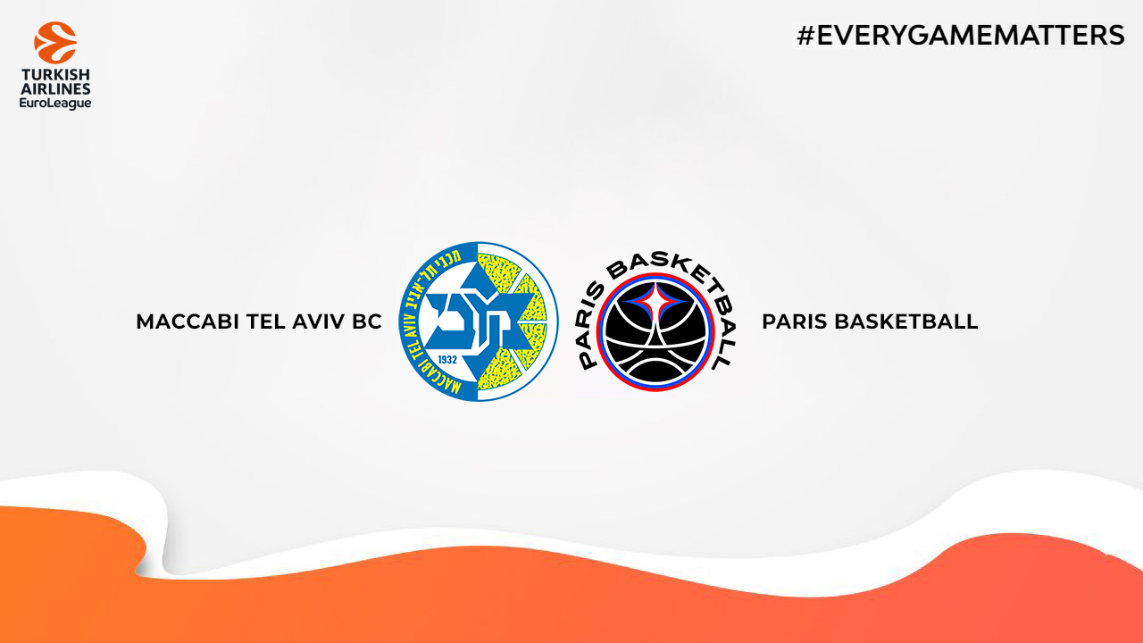 Maccabi Tel Aviv BC vs Paris Basketball poster Maccabi Tel Aviv BC vs Paris Basketball poster