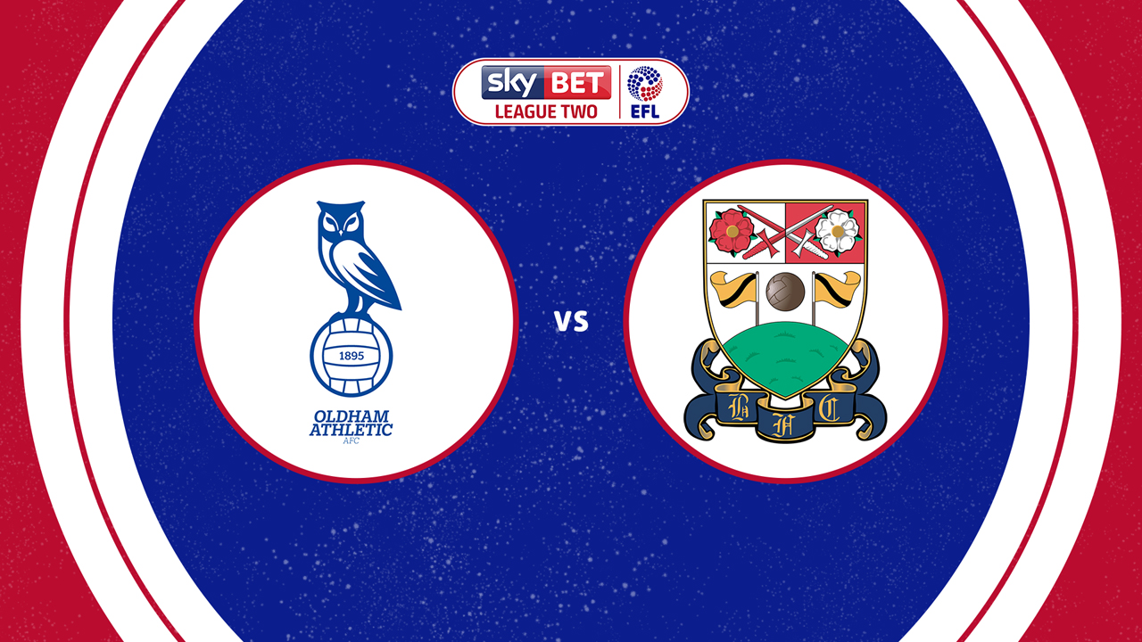 Oldham Athletic vs Barnet poster Oldham Athletic vs Barnet poster