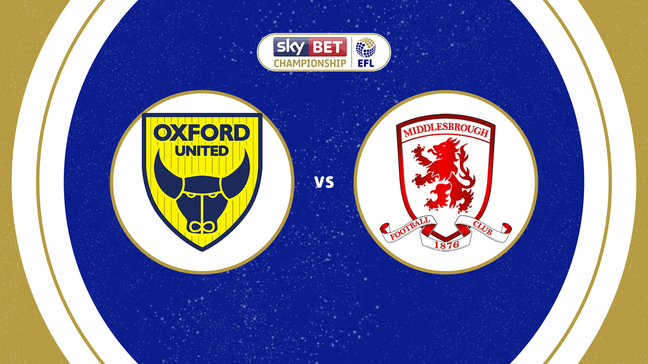 Oxford United vs Middlesbrough poster Oxford United vs Middlesbrough poster