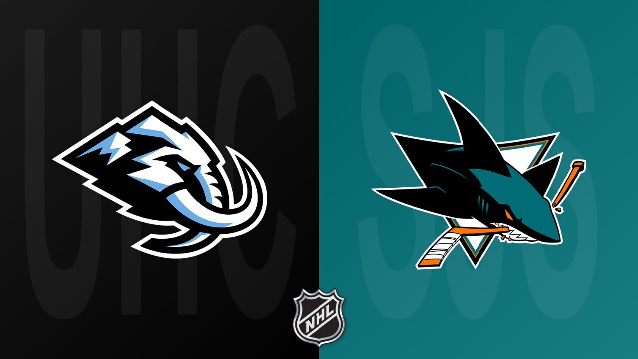 San Jose Sharks vs Utah Mammoth poster San Jose Sharks vs Utah Mammoth poster