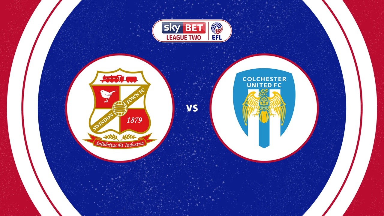Swindon Town vs Colchester United poster