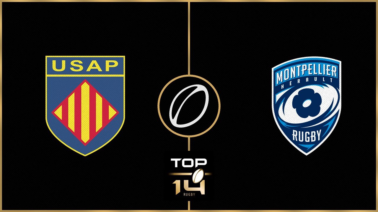 USA Perpignan vs Montpellier Hérault Rugby poster USA Perpignan vs Montpellier Hérault Rugby poster