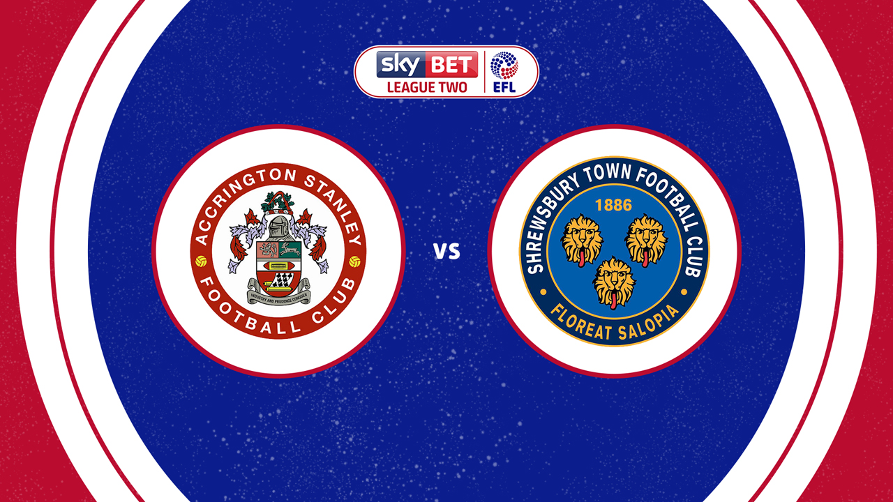 Accrington Stanley vs Shrewsbury Town poster