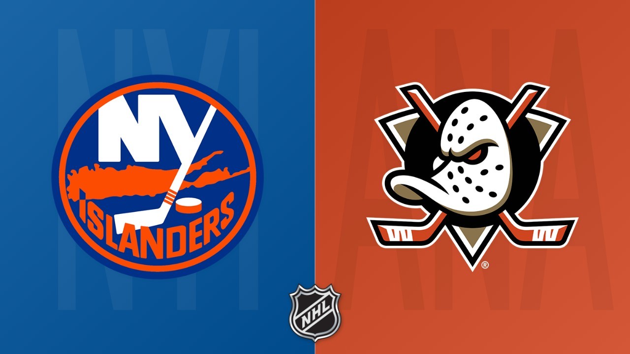 Anaheim Ducks vs New York Islanders poster