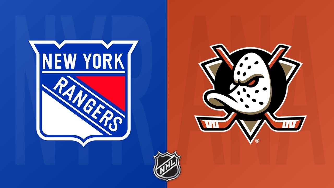 Anaheim Ducks vs New York Rangers poster