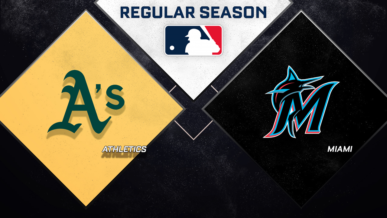Athletics vs Miami Marlins poster