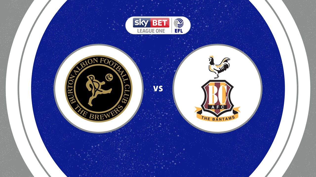 Burton Albion vs Bradford City poster