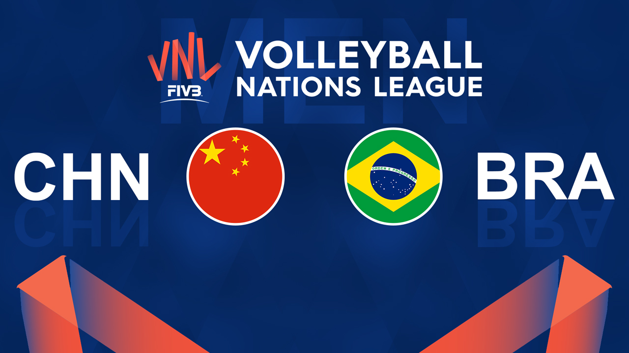 China Volleyball vs Brazil Volleyball poster