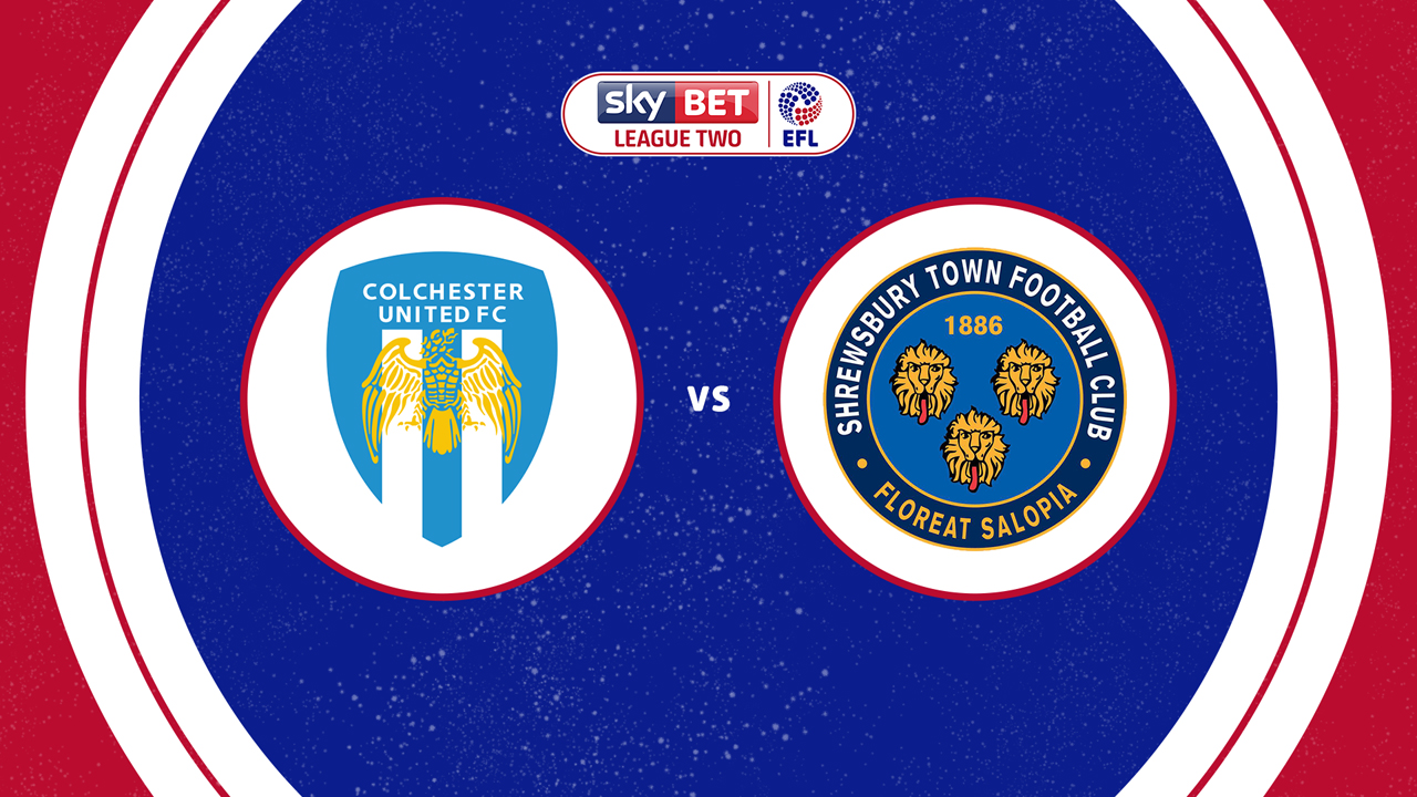 Colchester United vs Shrewsbury Town poster