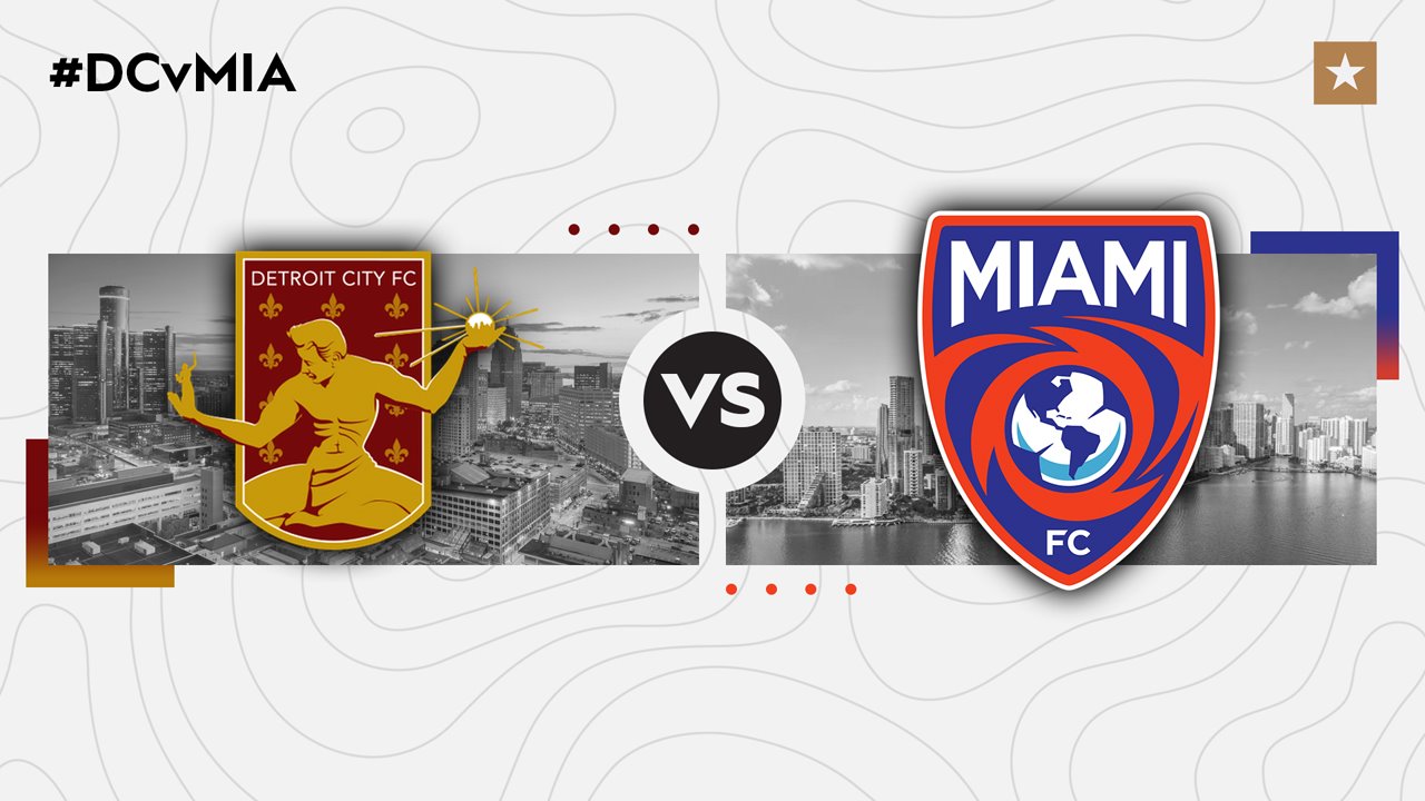 Detroit City FC vs Miami FC poster