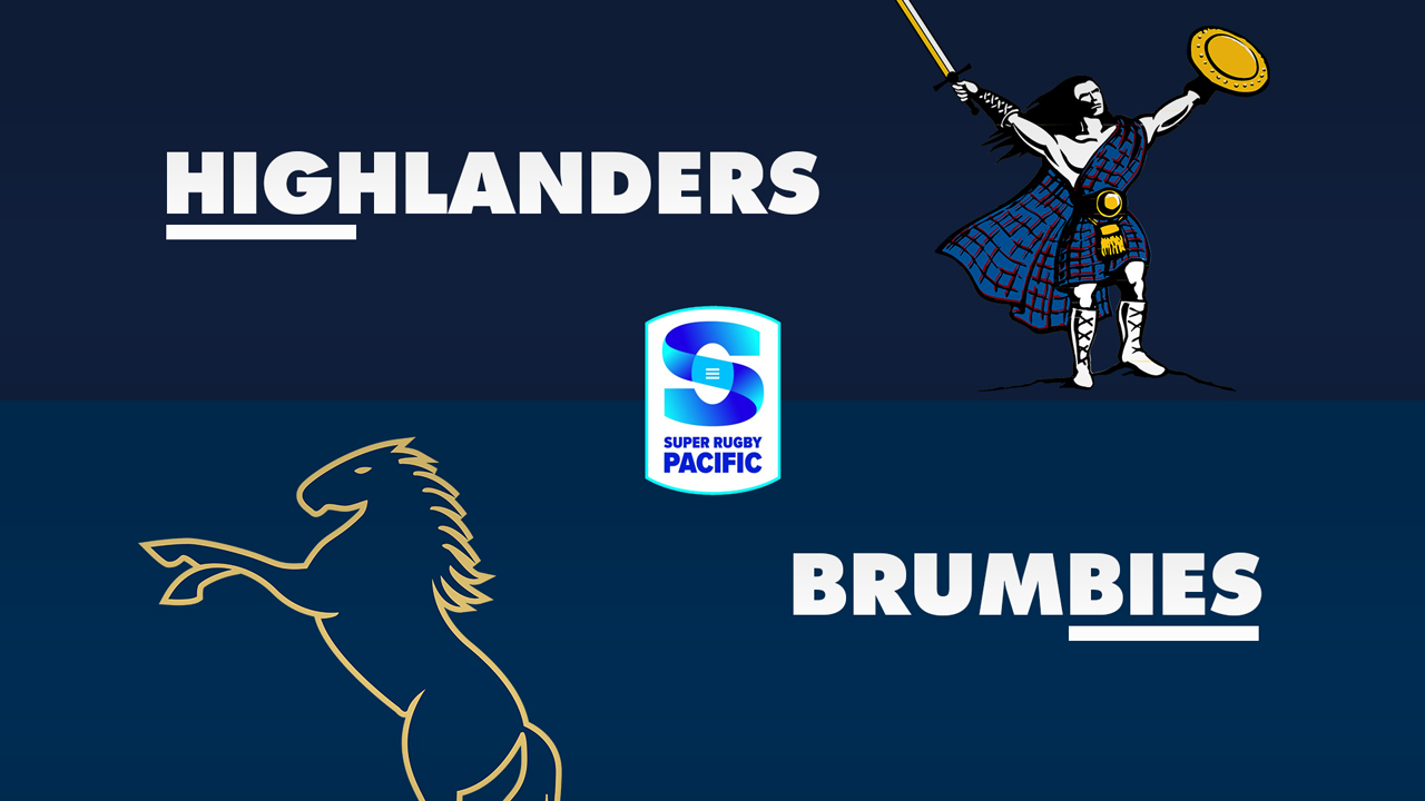 Highlanders Super Rugby vs ACT Brumbies poster