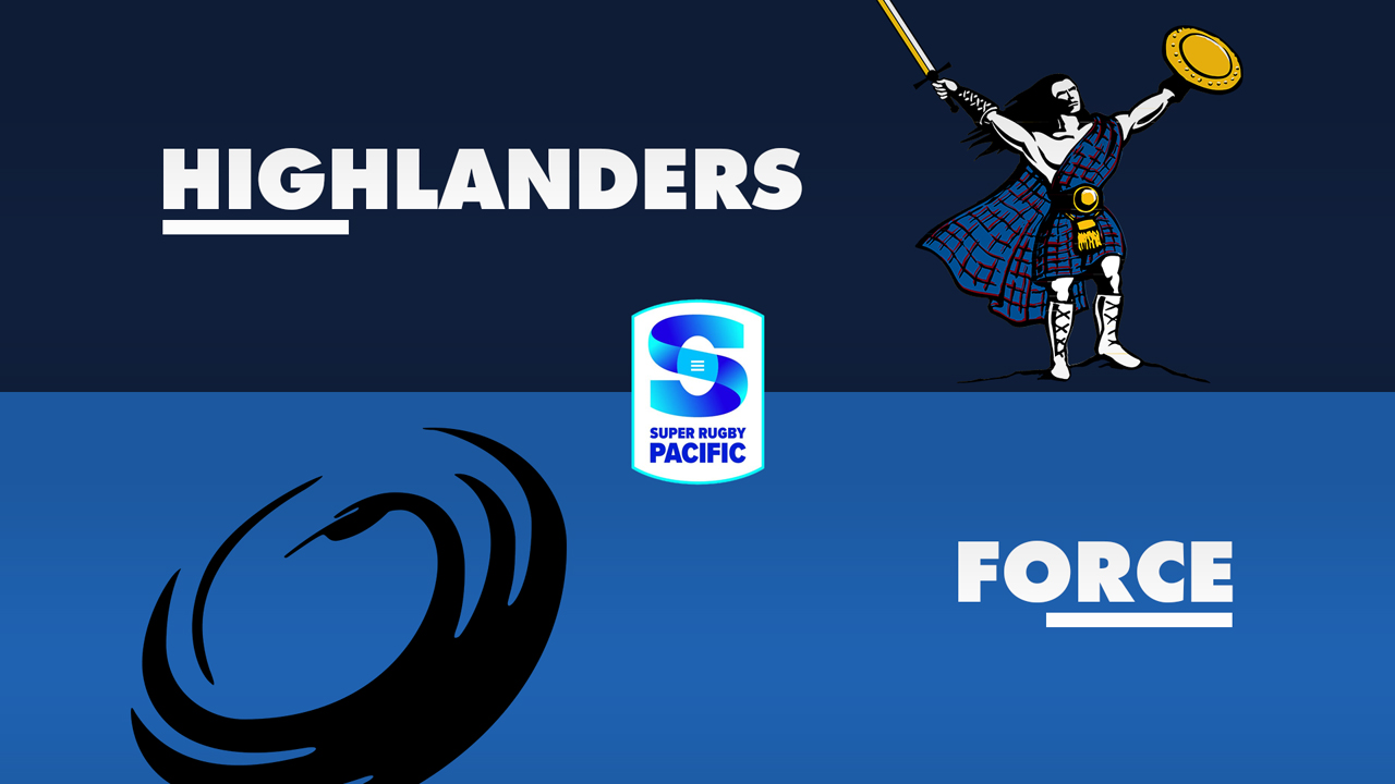 Highlanders Super Rugby vs Western Force poster