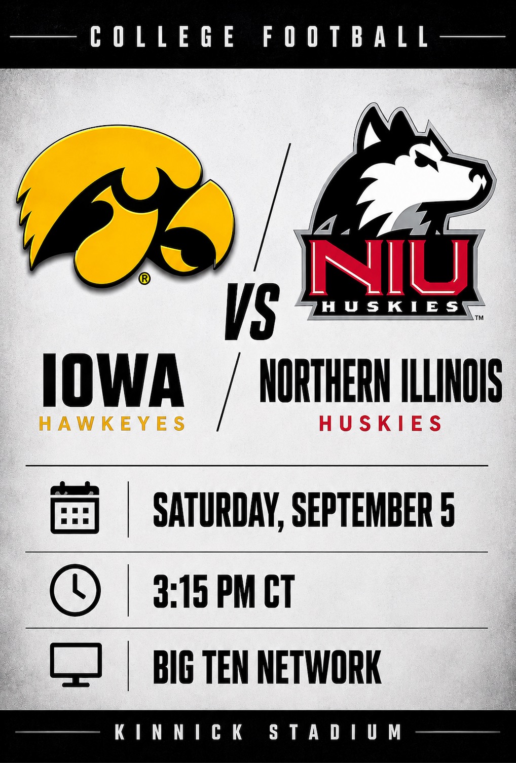 Iowa vs Northern Illinois poster