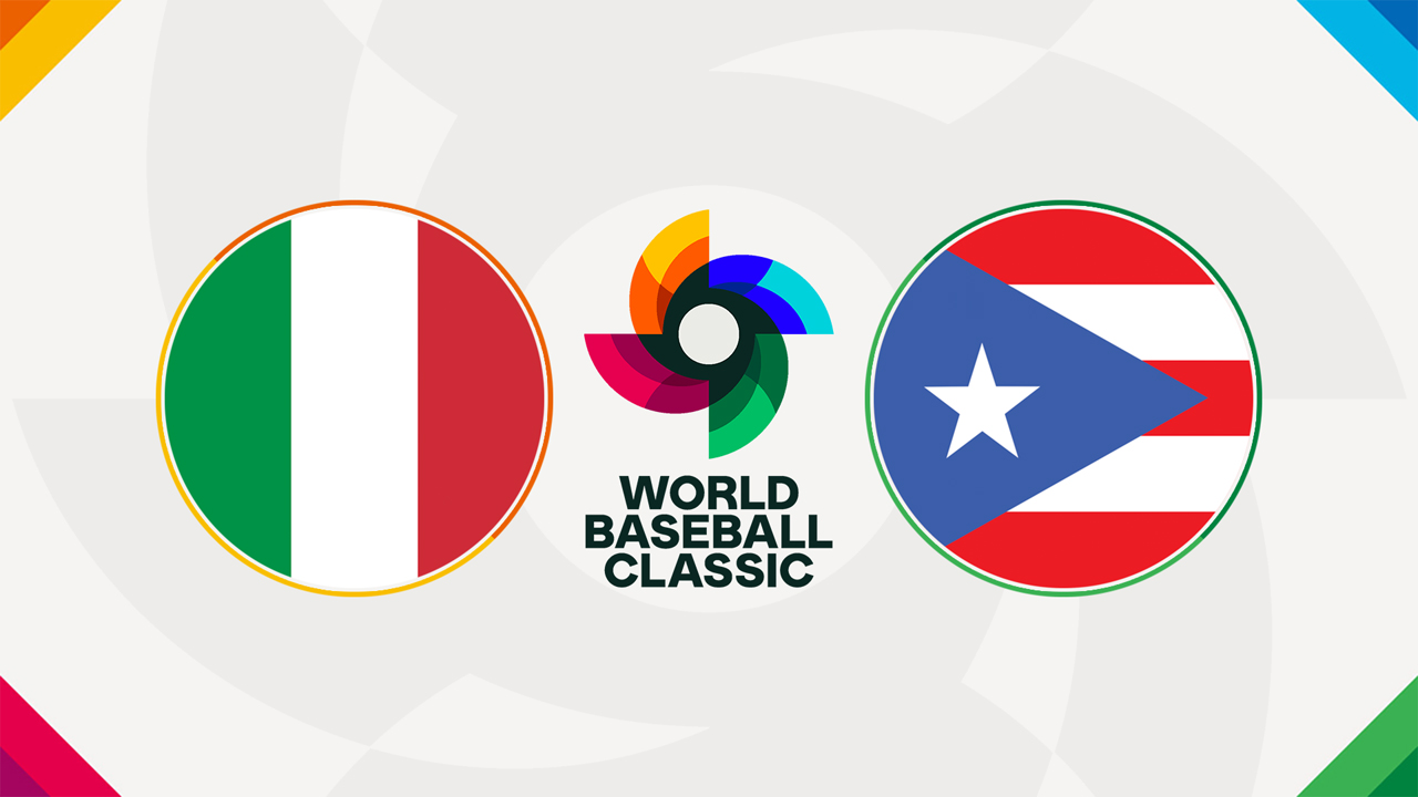 Italy Baseball vs Puerto Rico Baseball poster