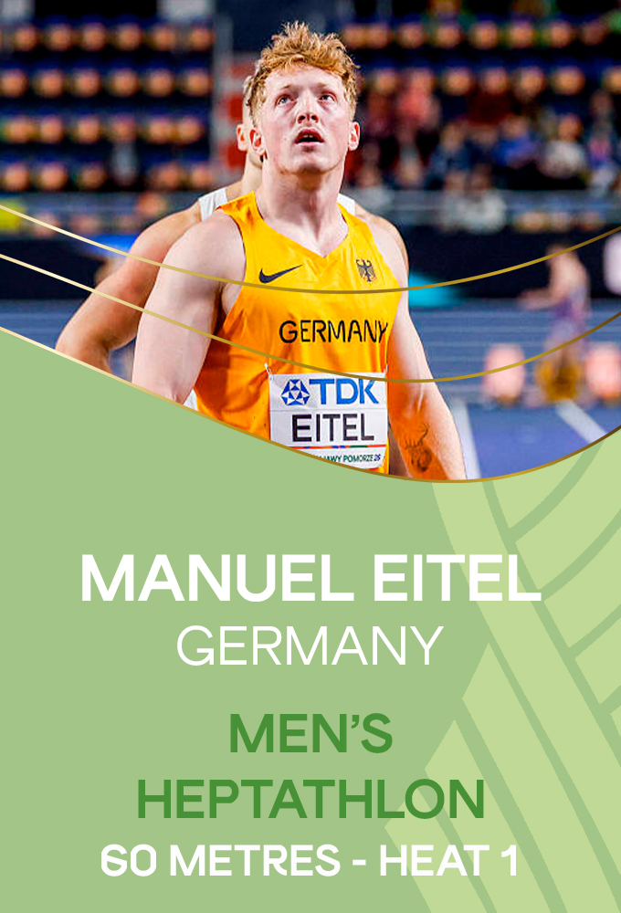 Mens Heptathlon 60 metres Heat 1