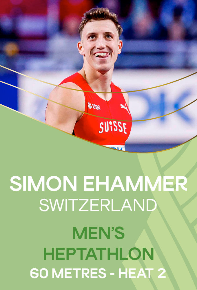 Mens Heptathlon 60 metres Heat 2