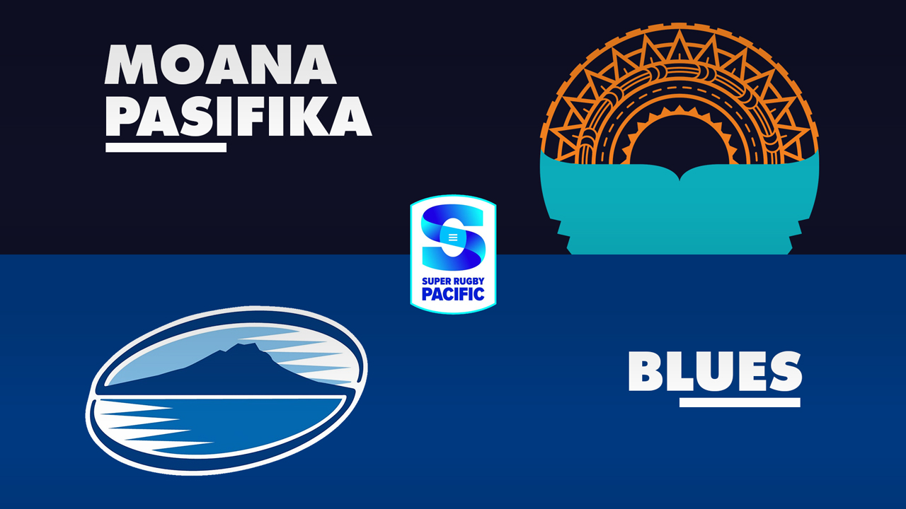 Moana Pasifika vs Blues Super Rugby poster