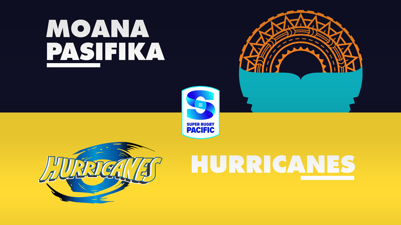 Moana Pasifika vs Hurricanes Super Rugby poster