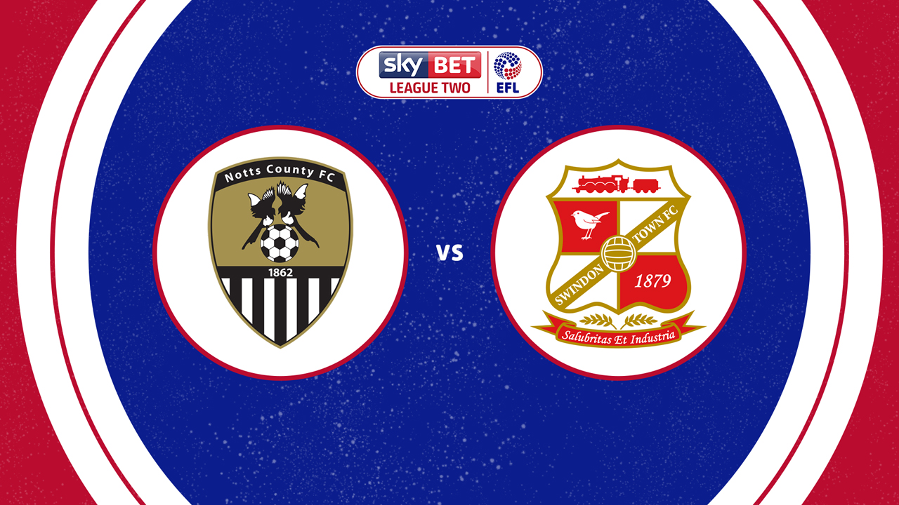 Notts County vs Swindon Town poster