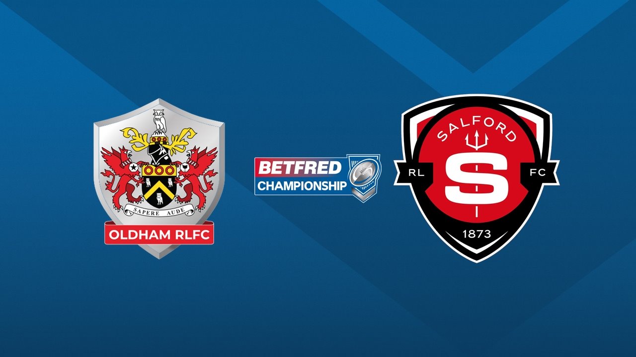 Oldham RLFC vs Salford RLFC poster