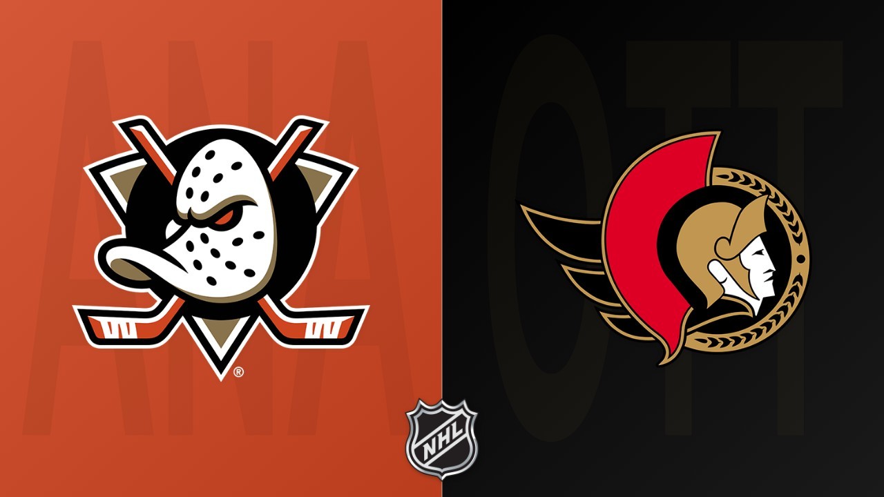 Ottawa Senators vs Anaheim Ducks poster