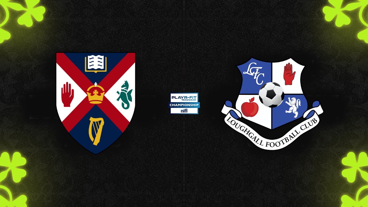 Queens University vs Loughgall poster