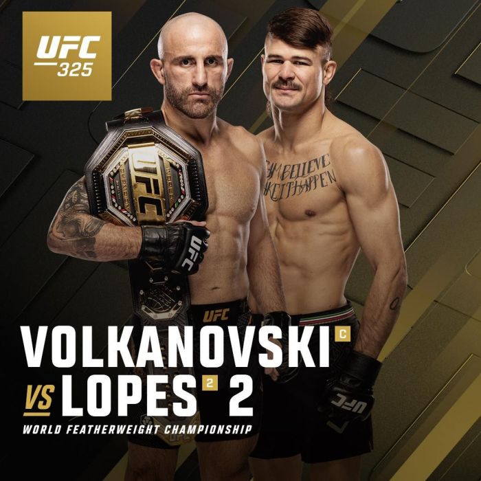 UFC 325 Volkanovski vs Lopes 2 image