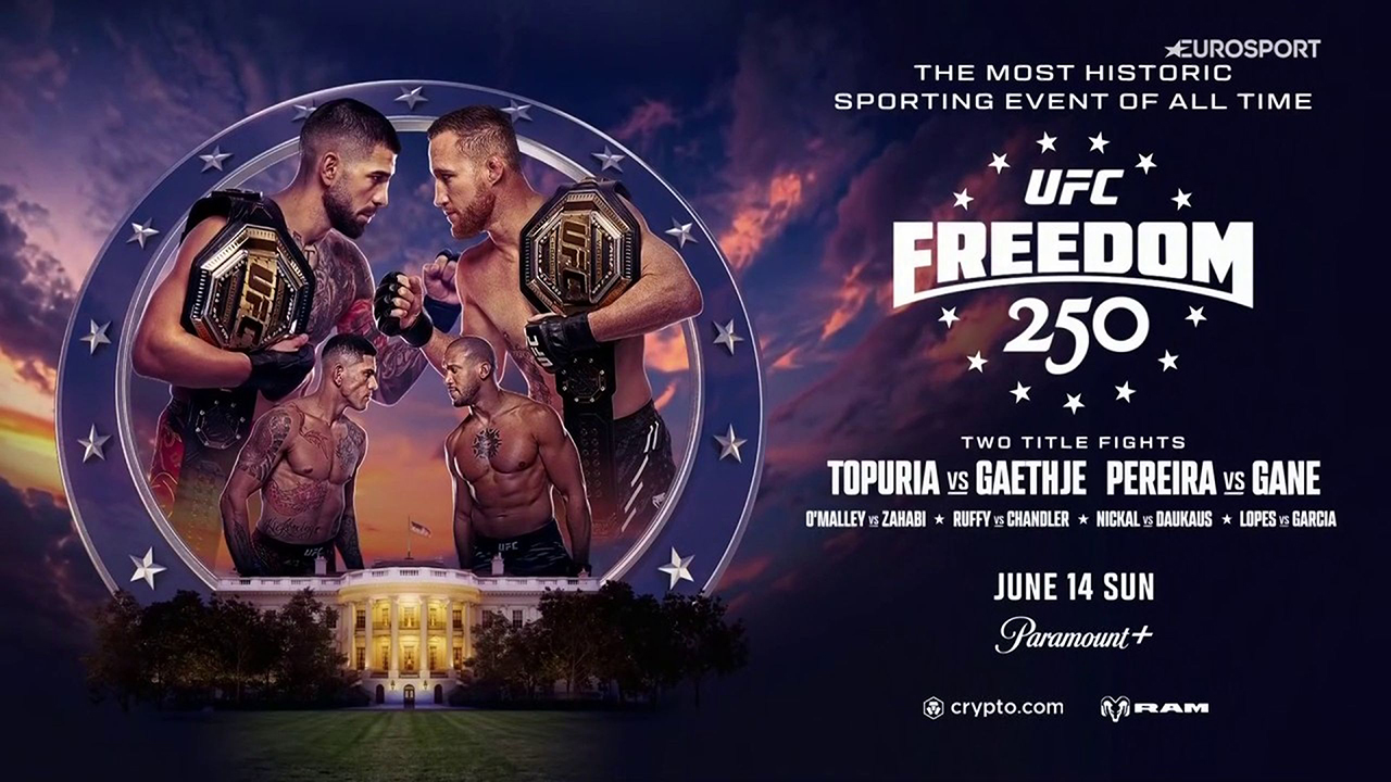UFC Freedom 250 Topuria vs Gaethje poster