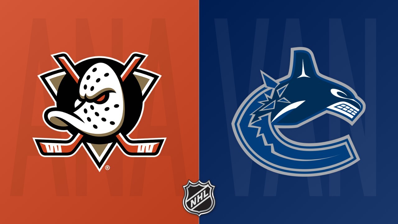 Vancouver Canucks vs Anaheim Ducks poster