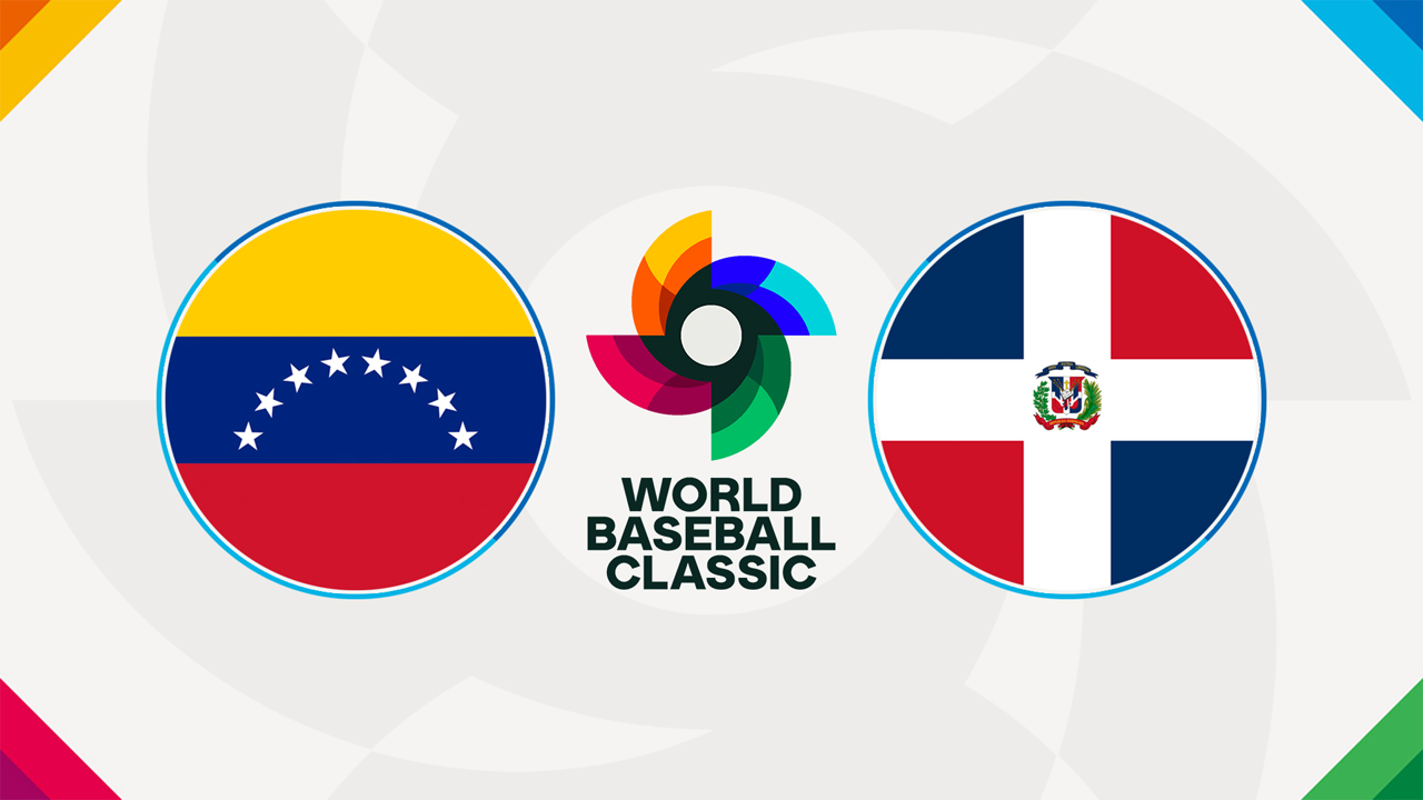 Venezuela Baseball vs Dominican Republic Baseball poster